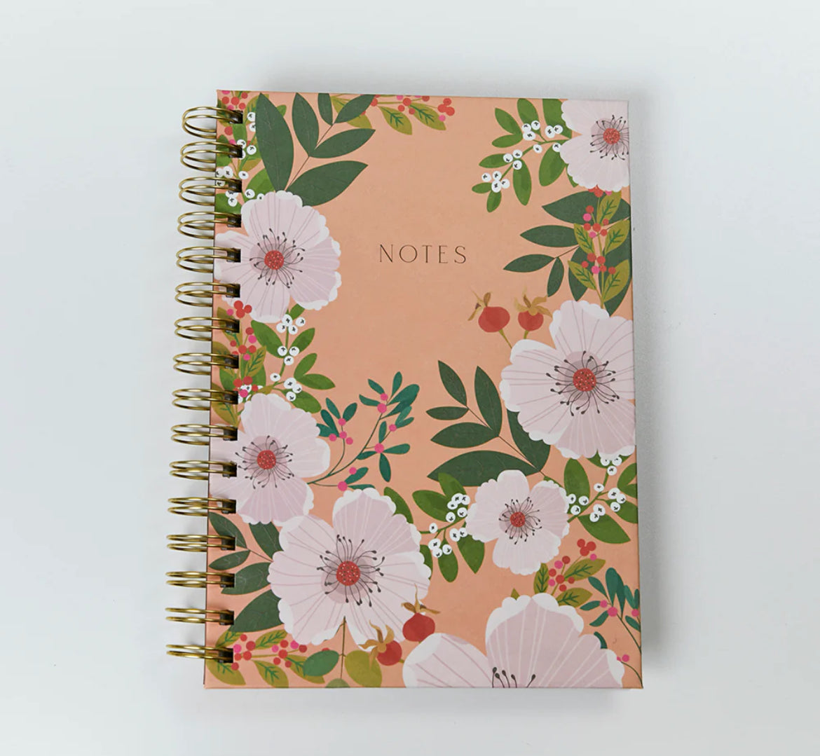 White Rose& Hibiscus A5 Spiral Notebook