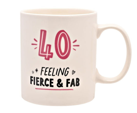 Hullabaloo Birthday Mug - 40 Pink