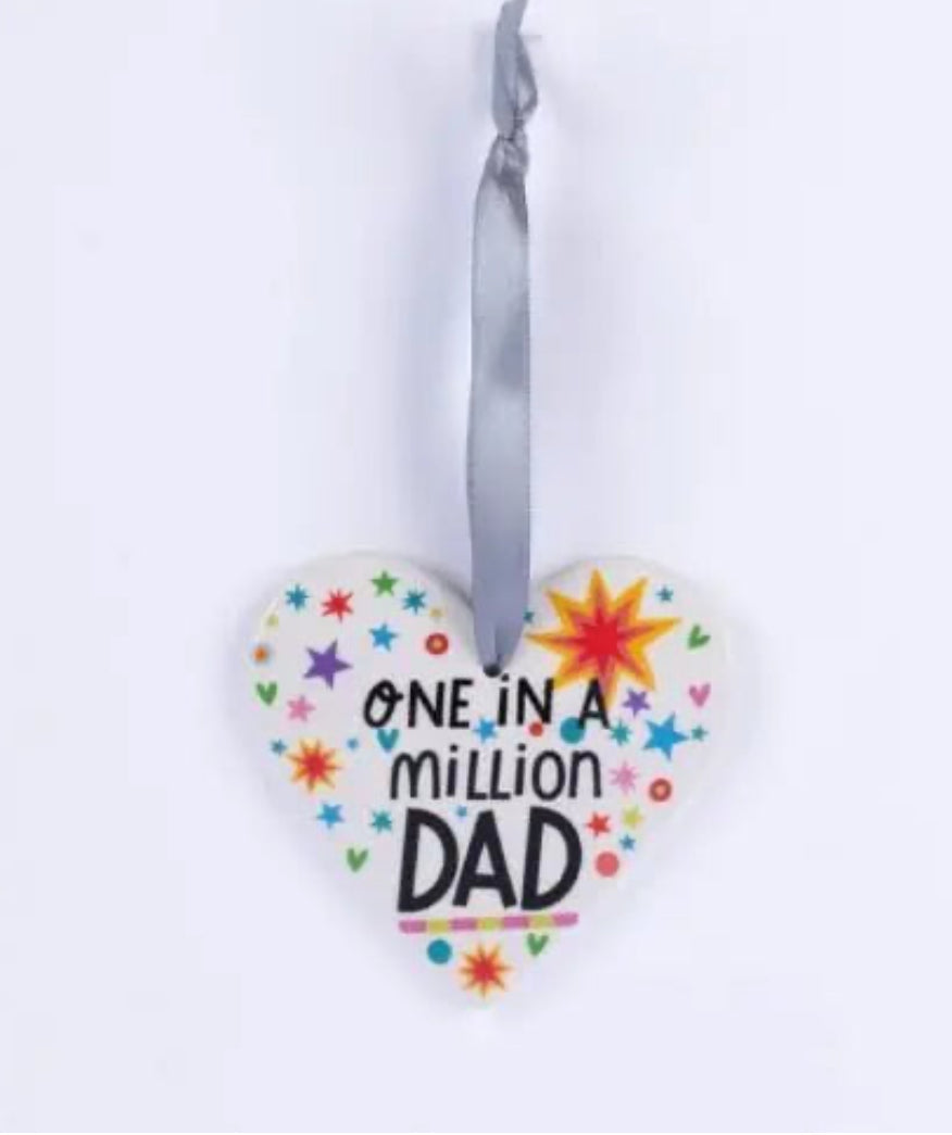 Sale - Belly Button - Dad Ceramic Heart