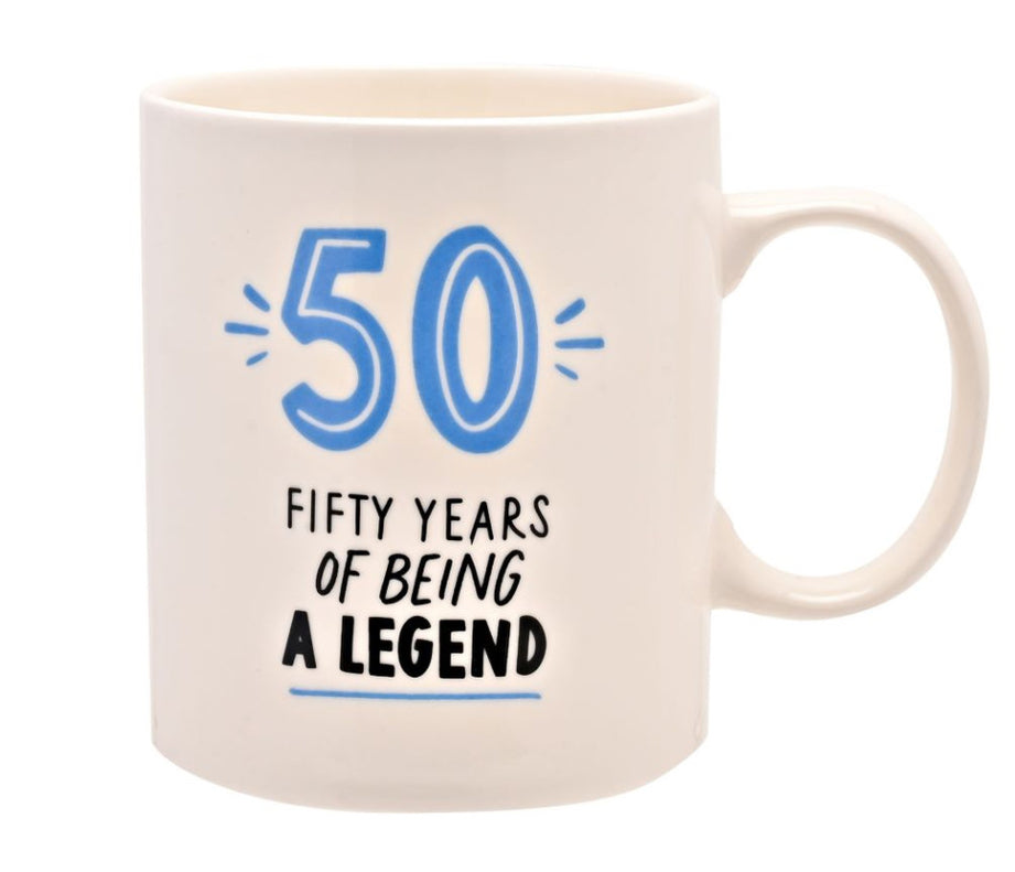 Hullabaloo Birthday Mug - 50 Blue