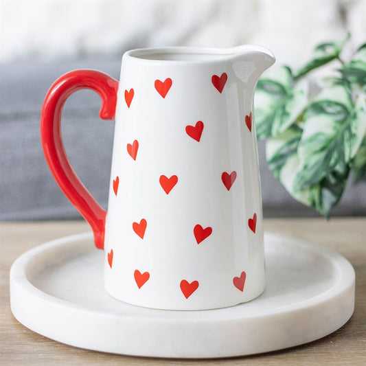 Red Heart Ceramic Jug