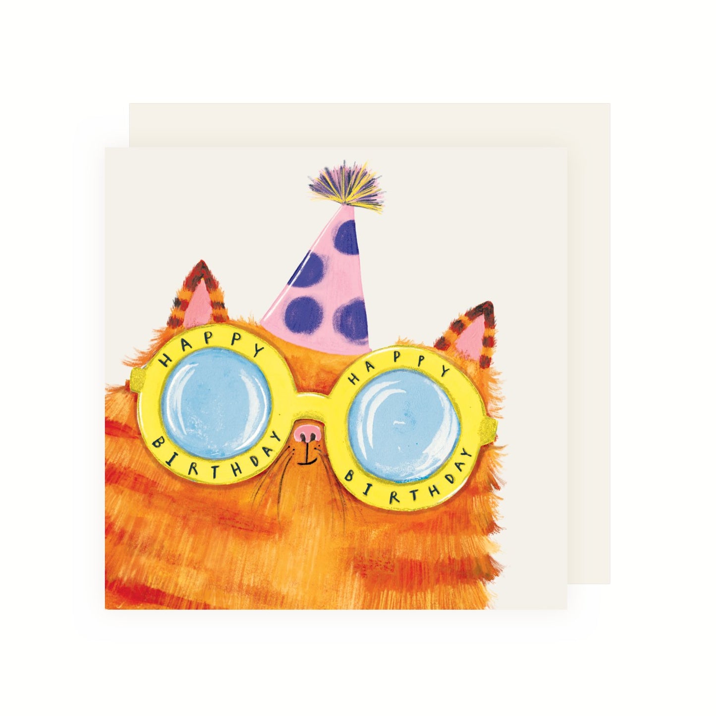 Charley Rabbit - Birthday Glasses Cat Card 006