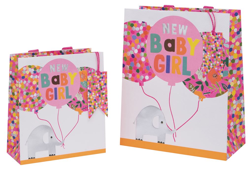 Glick- Baby Pink Elephants Gift Bags