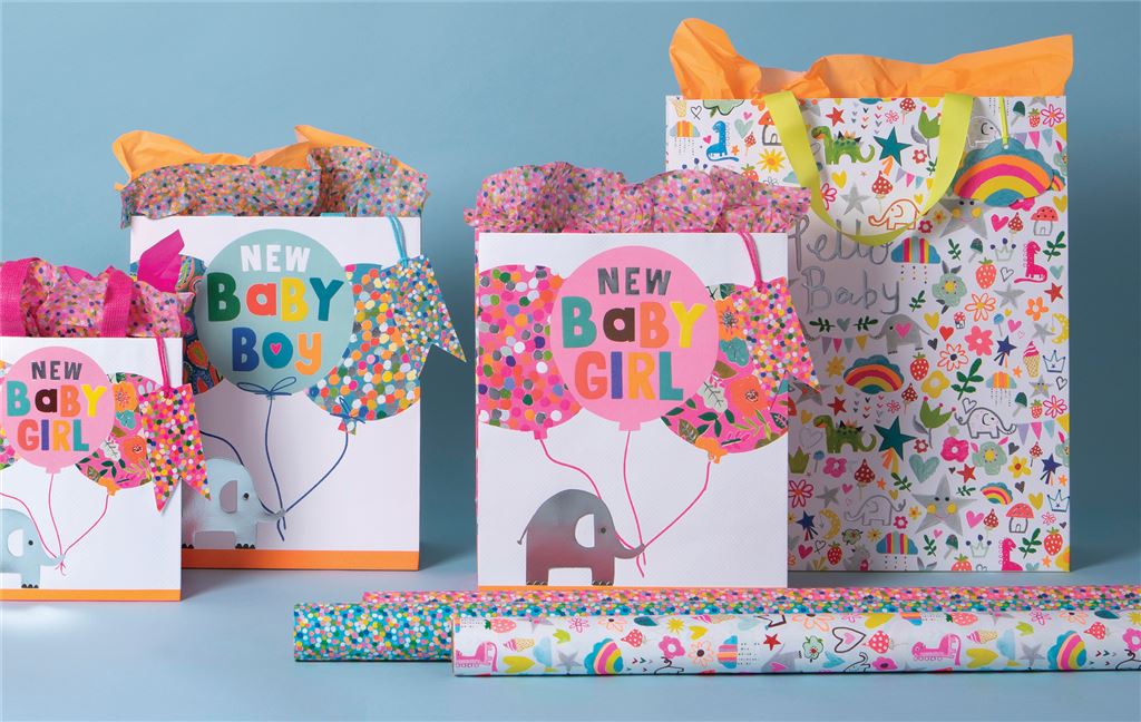 Glick- Baby Pink Elephants Gift Bags