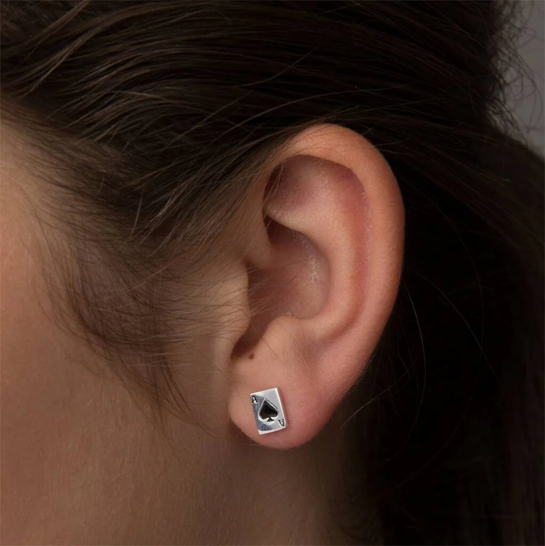 attic creations -  You’re ace Stud black Earrings