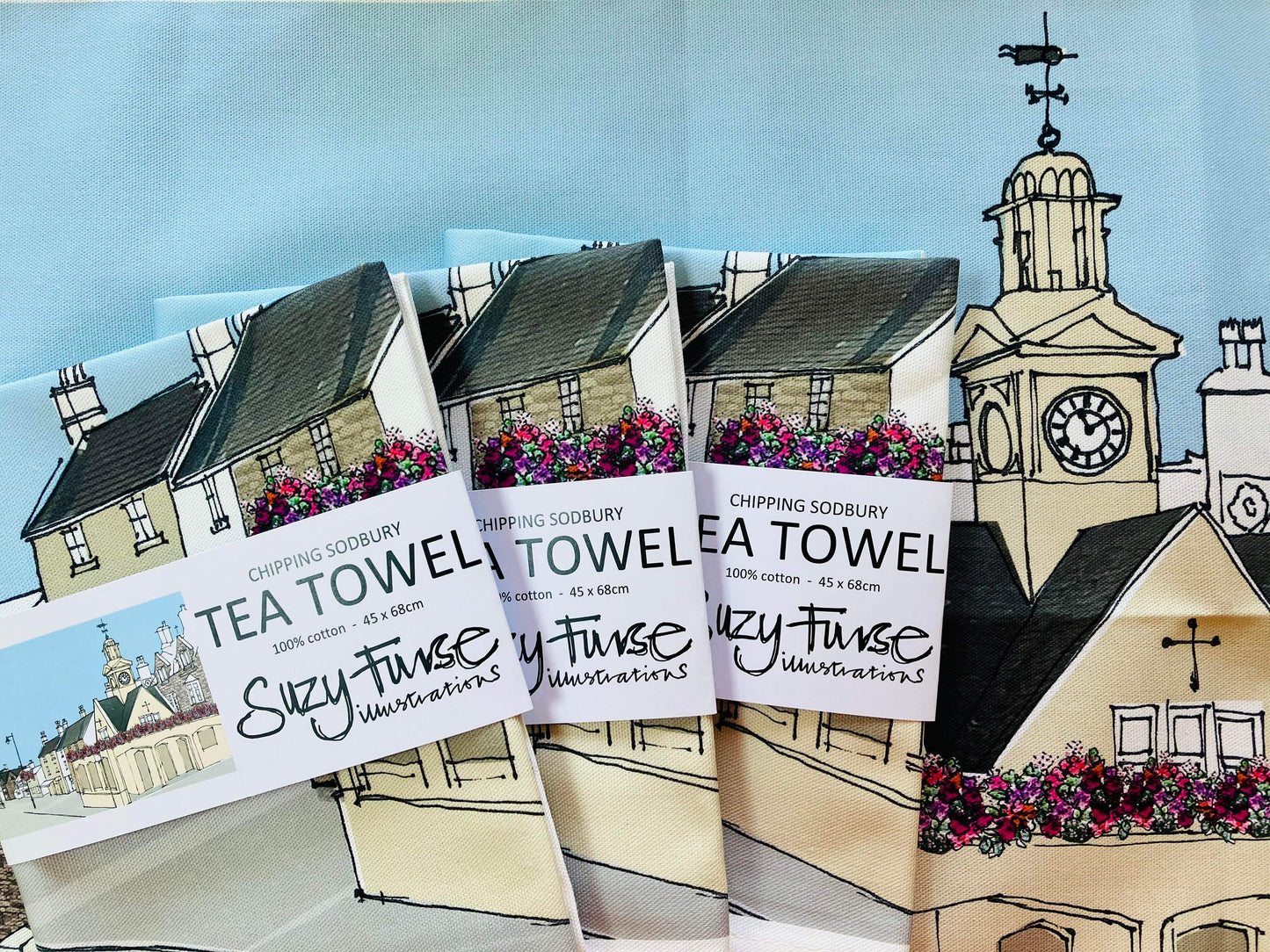 Suzy Furse Illustration ‘Chipping Sodbury’ Tea Towel