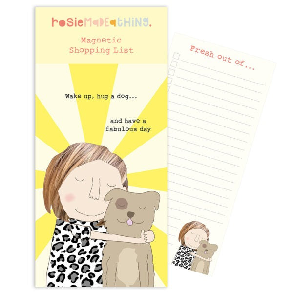 Magnetic Shopping List - Hug a dog