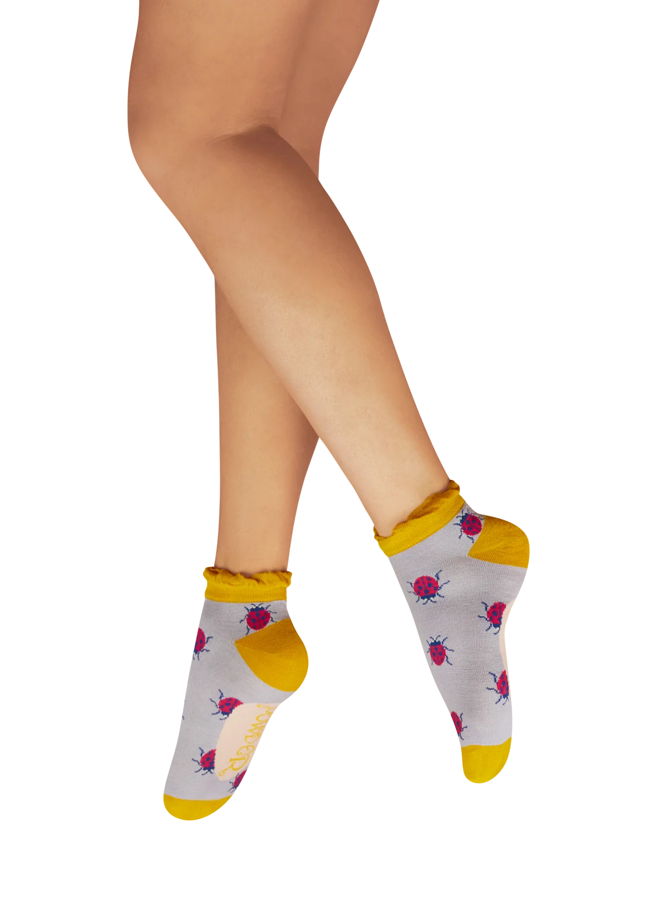 Ladies Trainer Socks - Lovely Ladybirds - Lilac