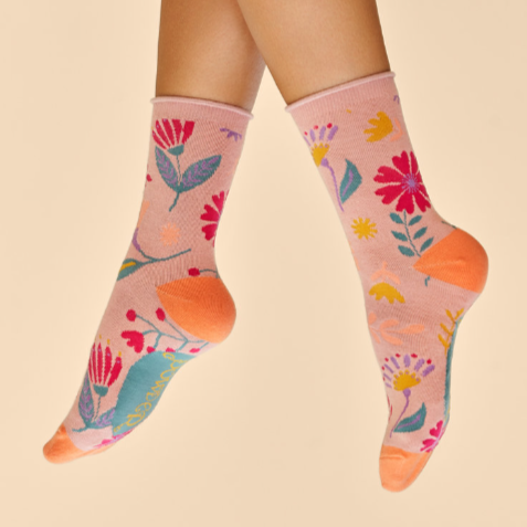 Power - Water Colour Flowers Ankle Sock