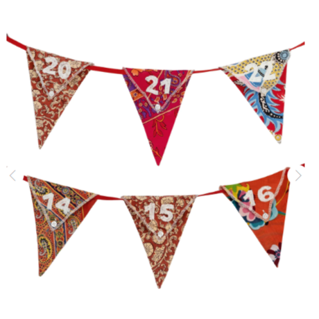 TT - Upcycled Fabric Advent Bunting