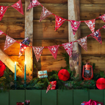 TT - Upcycled Fabric Advent Bunting