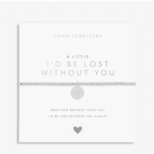 A Little 'I'd Be Lost Without You' Bracelet In Silver Plating