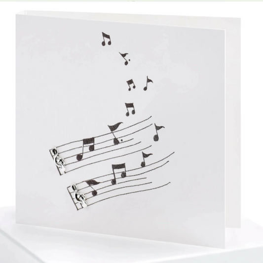 Boxed Musical Notes Silver Earring Card