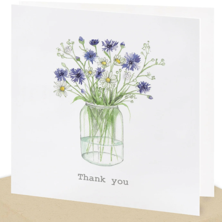 Boxed Thank You Silver Earring Card