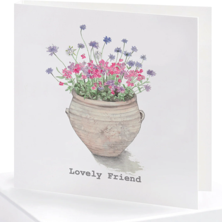 Boxed Lovely Friend Silver Earring Card