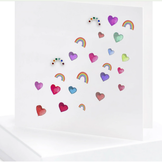 Boxed Rainbow Silver Earring Card