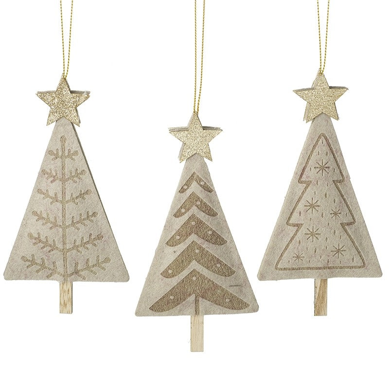 Heaven Sends - Wooden Hanging Trees With Gold Stars