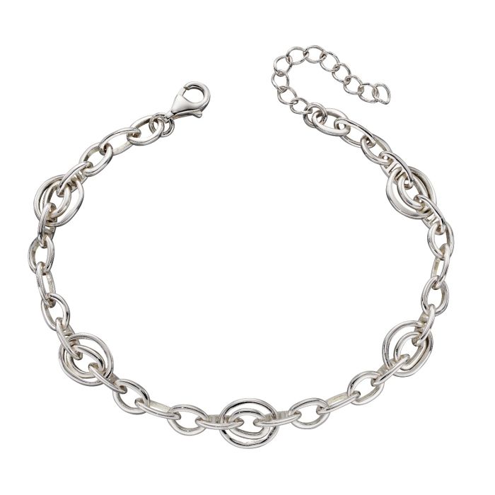 Gecko - Sterling Silver Organic Double Link Bracelet