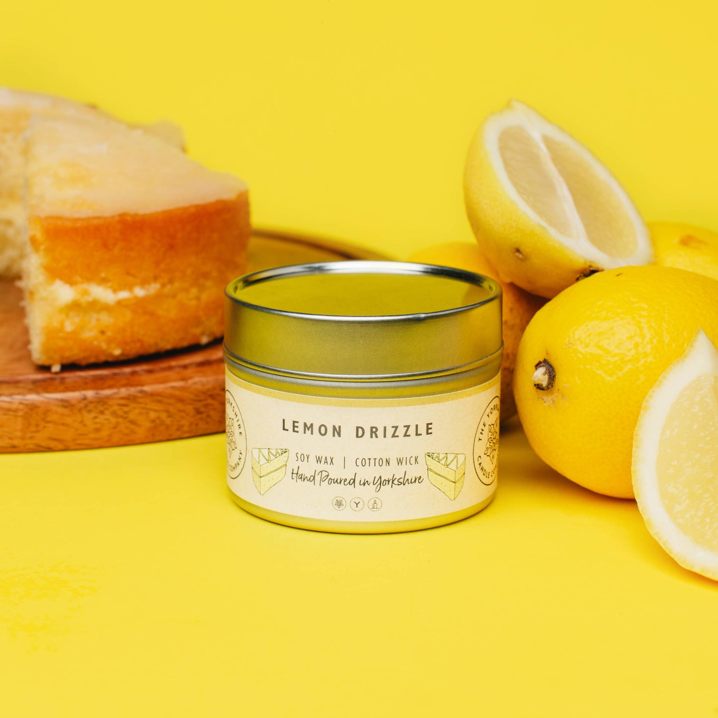 Lemon Drizzle Small Tin | Scented Candle | Soy Wax