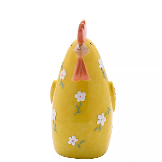 Country Living Floral Chicken Resin (Yellow)