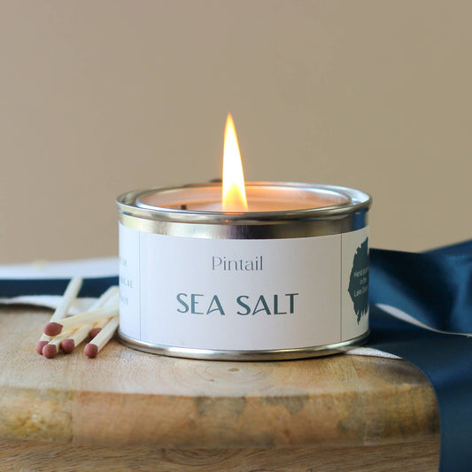 Sea Salt Paint Pot Candle | Small Candles in Tins | Candles