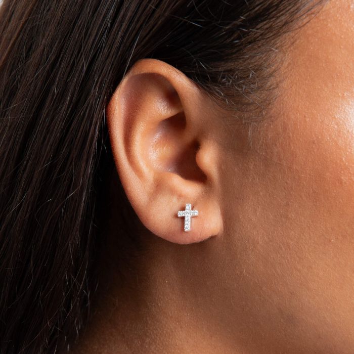 Beginnings - Small Cross Stud Earrings