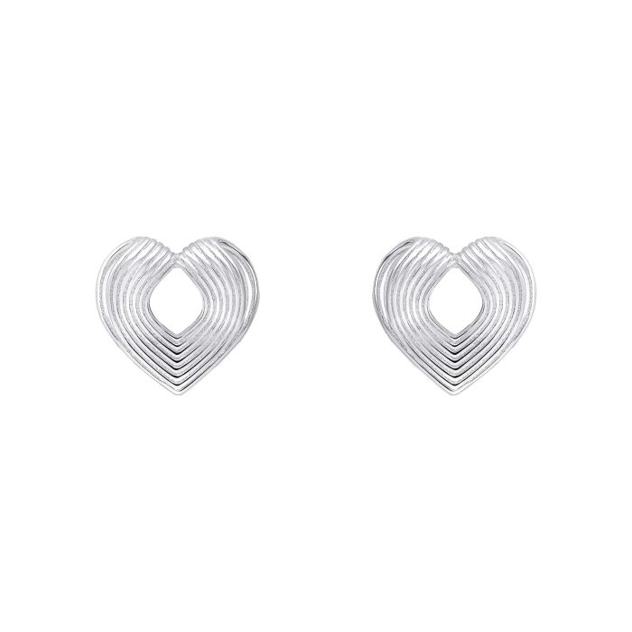 Beginnings - ridged Heart Studs