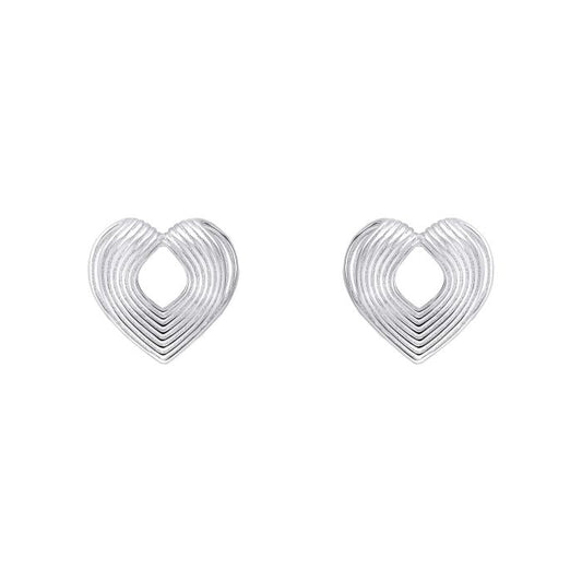 Beginnings - ridged Heart Studs