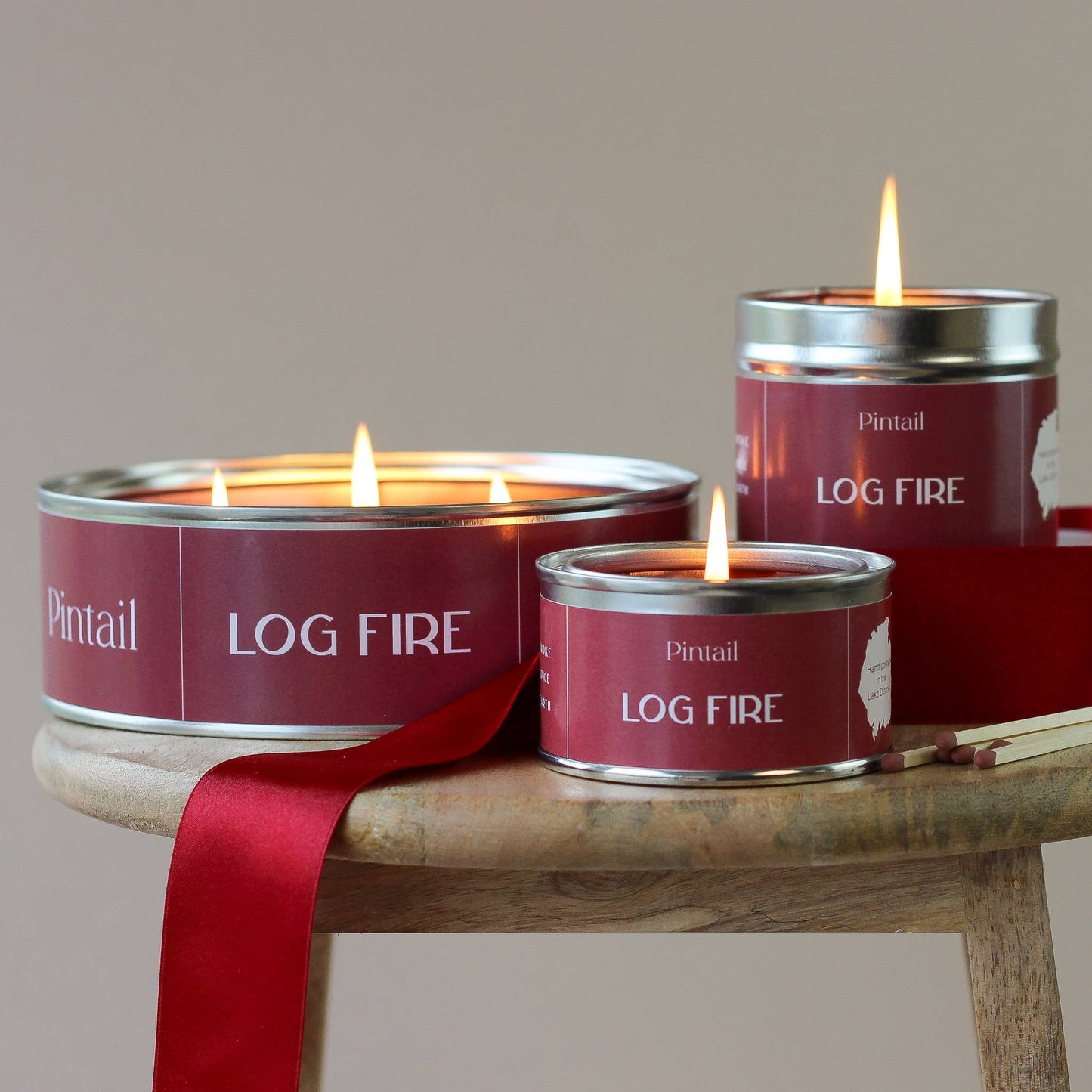 Sale - Log Fire Paint Pot Candle Small Tin