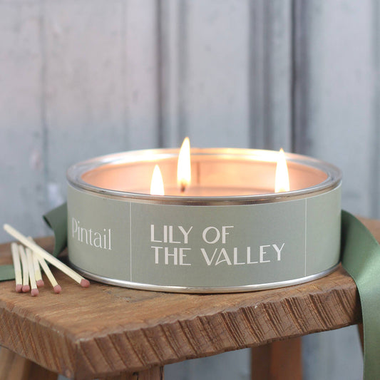 Lily of the Valley Triple Wick Candles | Large Candle in Tin