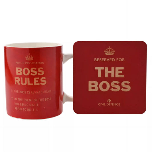 Add To BoardsCivil Defence The Boss Mug and Coaster Set