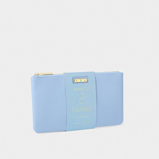 Katie Loxton - Birthstone Pouch 'March' Aqua Crystal