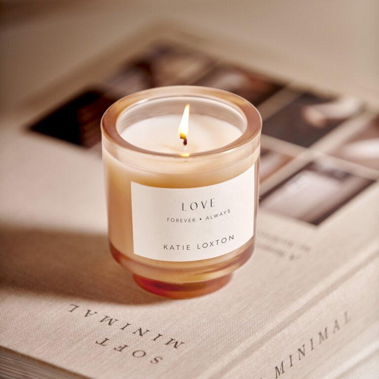 Katie Loxton - Love sentiment candle Peach Rose