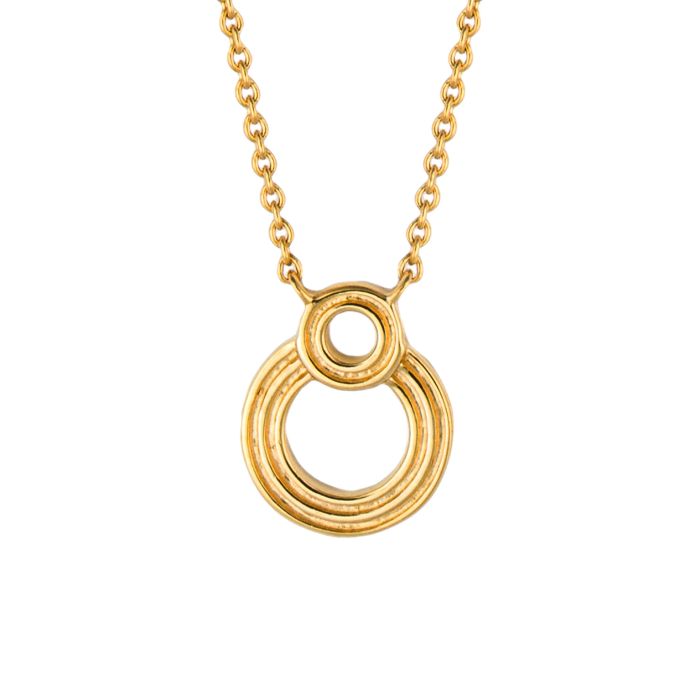 Sale - Beginnings - Ridged Double open circle necklace