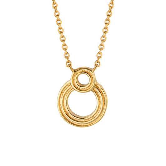 Sale - Beginnings - Ridged Double open circle necklace