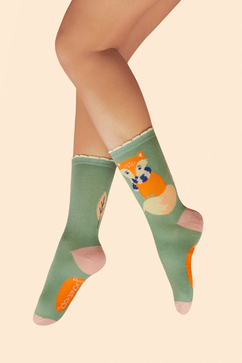 Powder Cosy Fox Ladies Ankle Socks