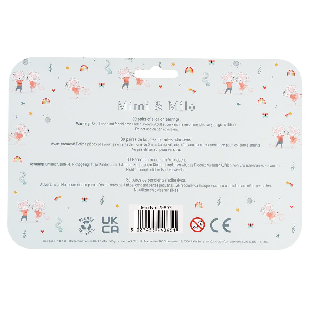 Rex - Childrens stick on earrings - Mimi & Milo