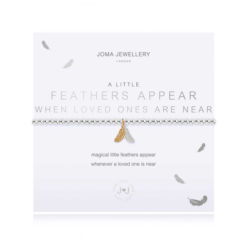 Joma Jewellery a little feathers appear when loved ones are near bracelet