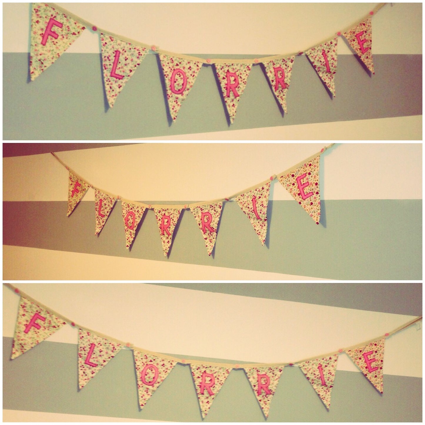 Langs - Floral Letter flag Bunting