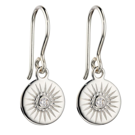 Beginnings - Diamond Cut Disc Drop Earrings