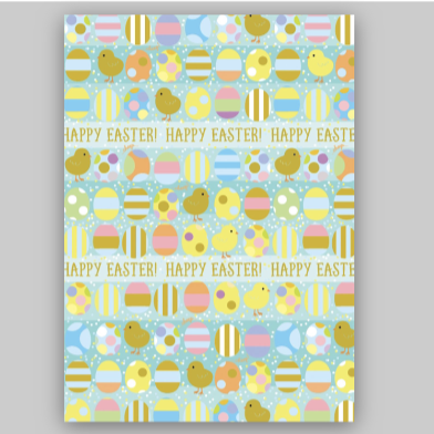 Glick - Easter Gift Wrap Easter Egg and chicks