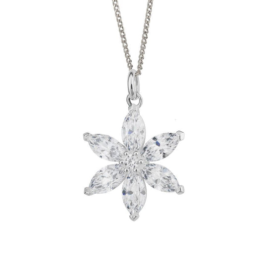 Sale - Beginnings - Flower Pendent with CZ Necklace