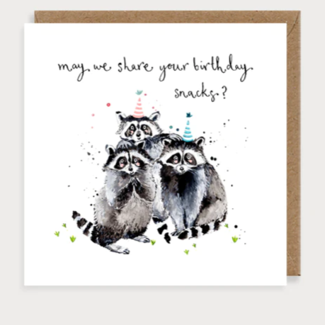 Louise Mulgrew - Racoons Birthday Card