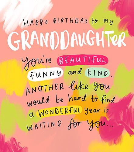 Pigment Granddaughter greeting card