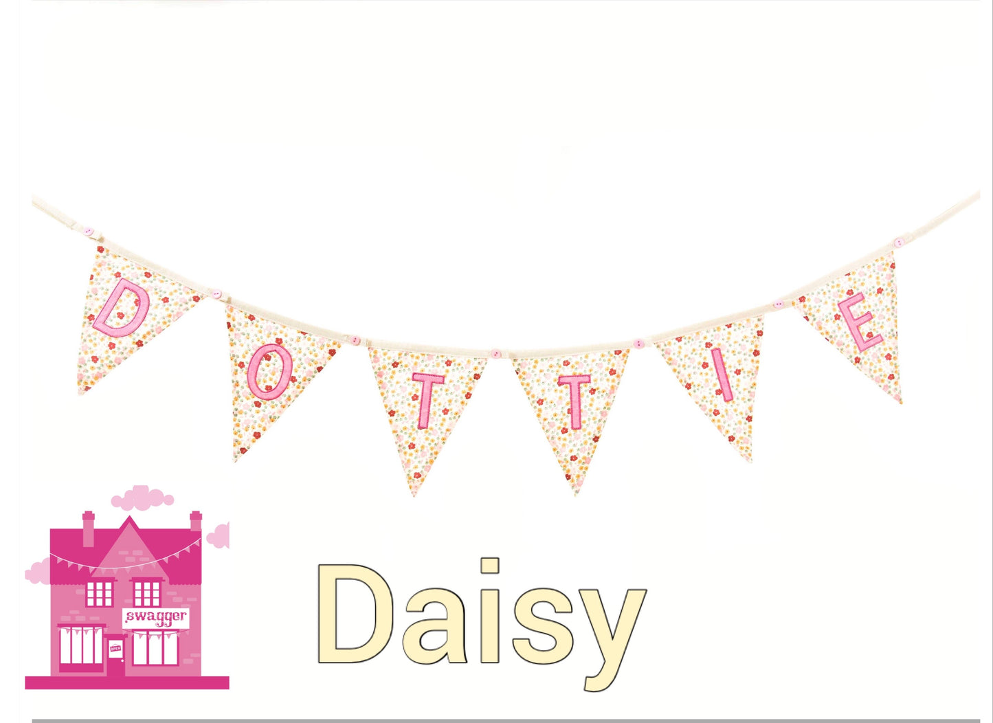 Langs - Floral Letter flag Bunting