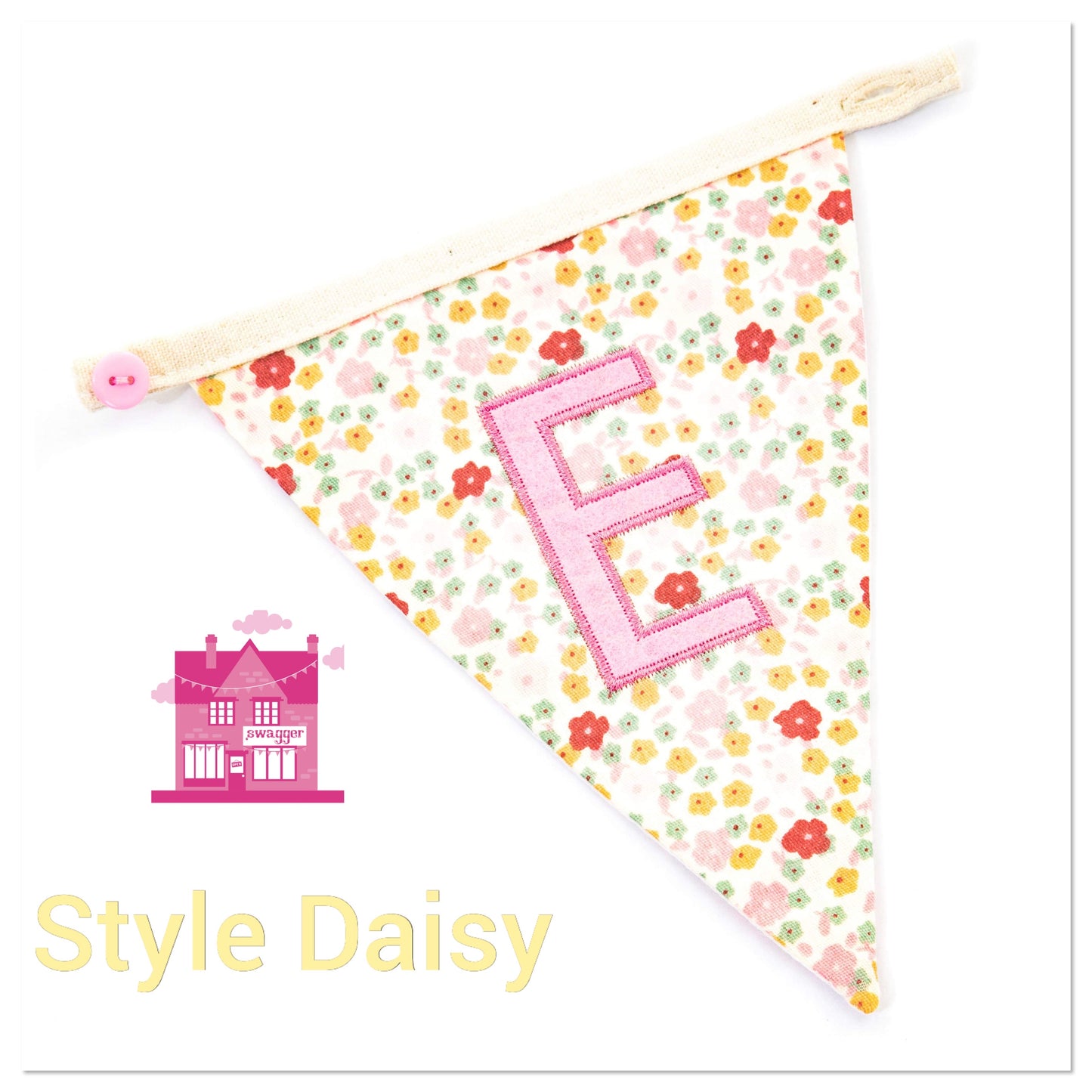 Langs - Floral Letter flag Bunting