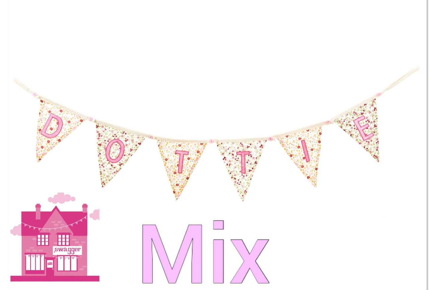 Langs - Floral Letter flag Bunting