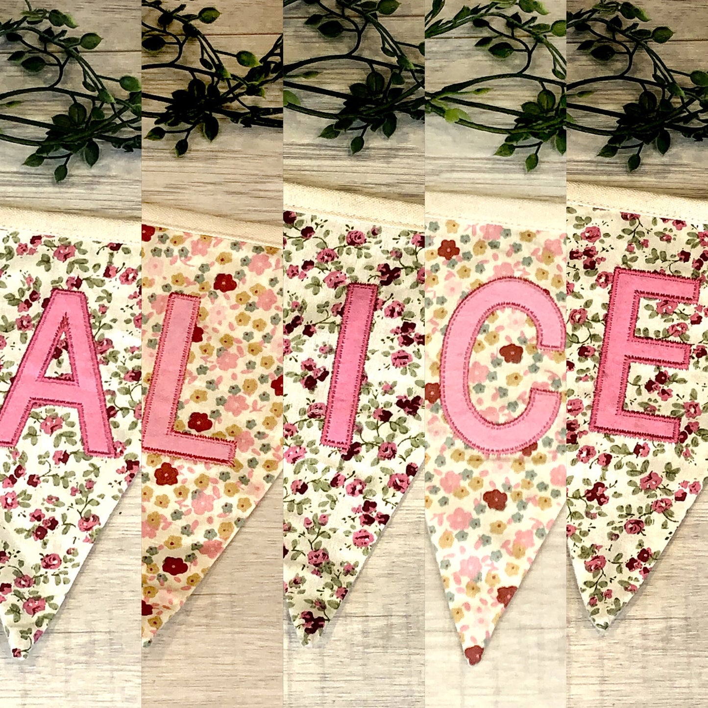 Langs - Floral Letter flag Bunting