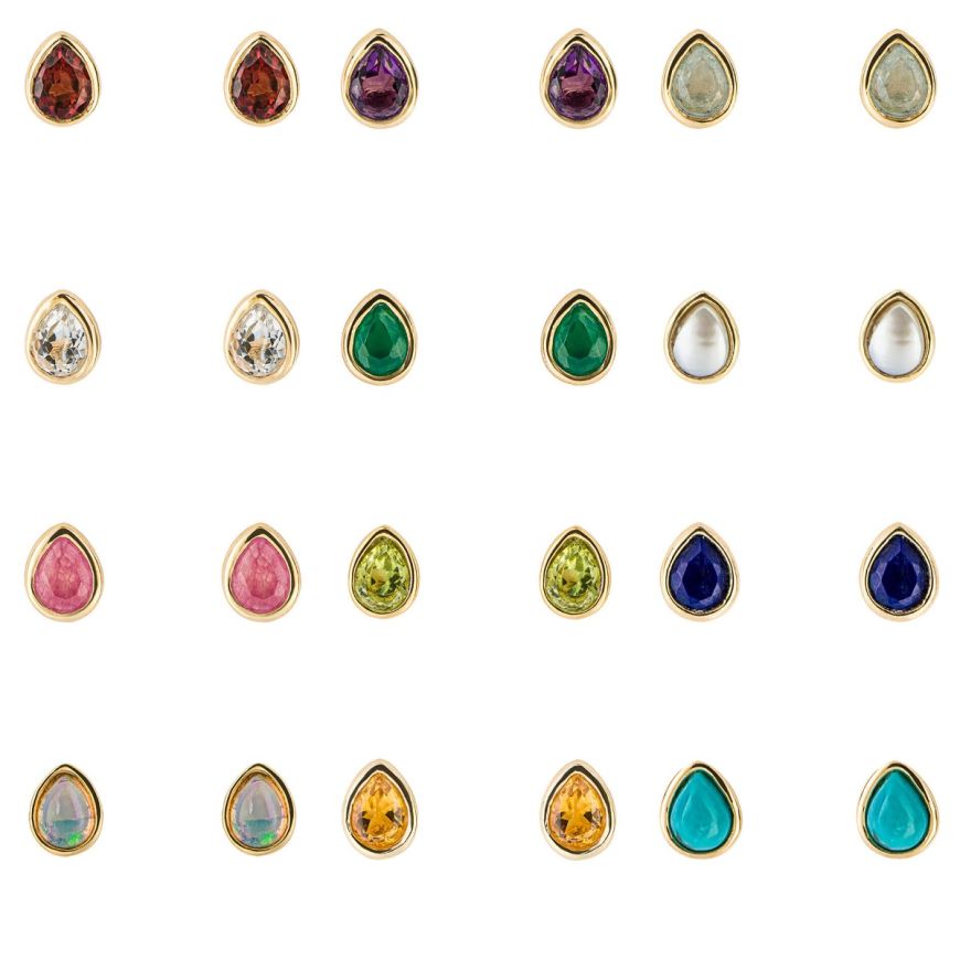 Sale - Beginnings Gold Plated Birthstone Teardrop Earrings