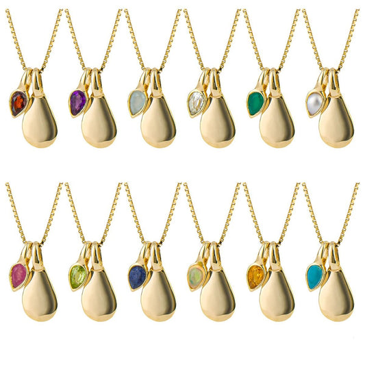 Sale - Beginnings Gold Plated Semi Precious Birthstone Necklaces